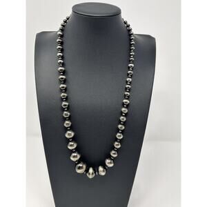 Vintage Signed Alabaster Graduated Moon Glow Beads